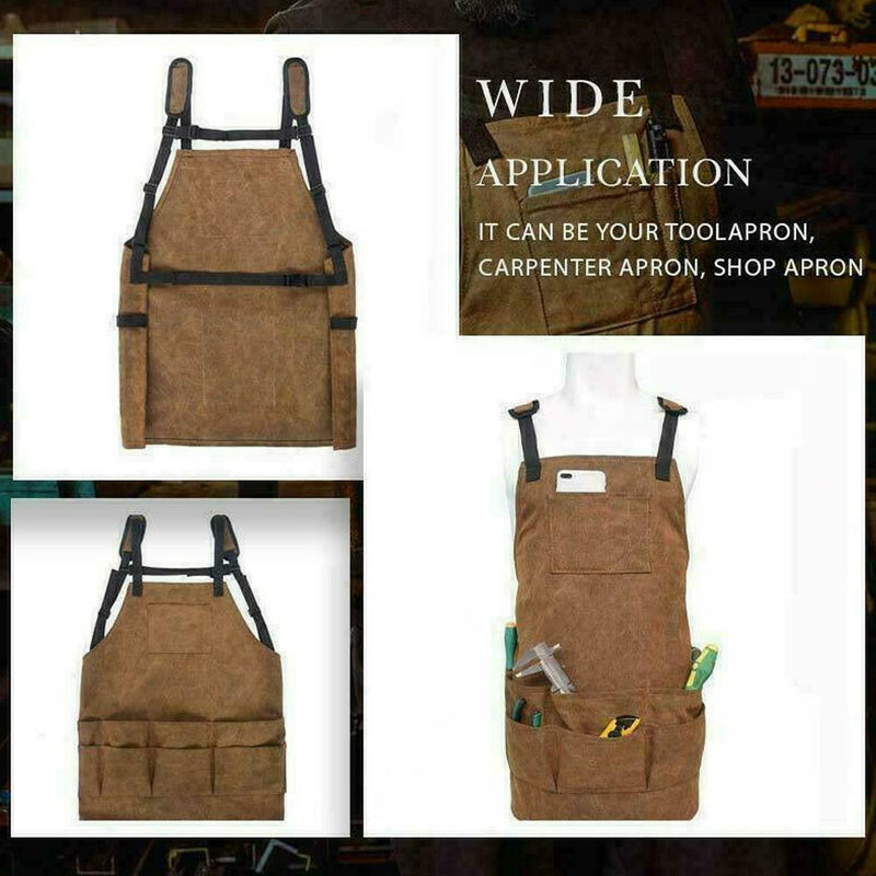 Multifunction Apron Collector Waxed Canvas Work Apron B3J6 Waterproof A1E1