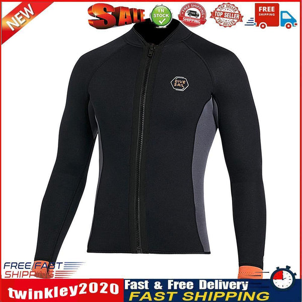 DIVE&SAIL Men 3mm Neoprene Wetsuit Jacket Top Scuba Diving Wet Suit (M) Newly