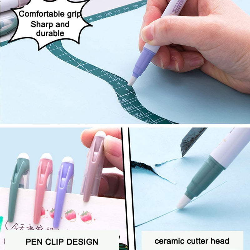 Dots Stick Roller Ceramic Blade Cutter Double Sided Adhesive Cutting Knives