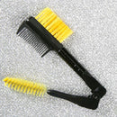 Double-ended Eyebrow Brush Eyelash Brush Comb and Round Comb Teeth (Yellow)