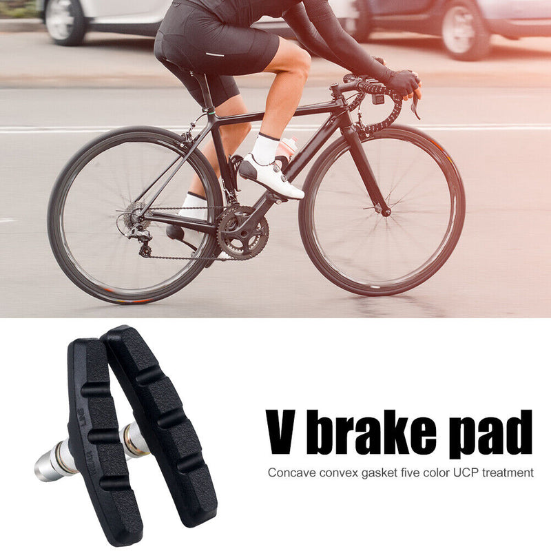 Bicycle V Brake Pads MTB Road Bike V-Brake Block with Hex Nuts + Spacers 1 Pa