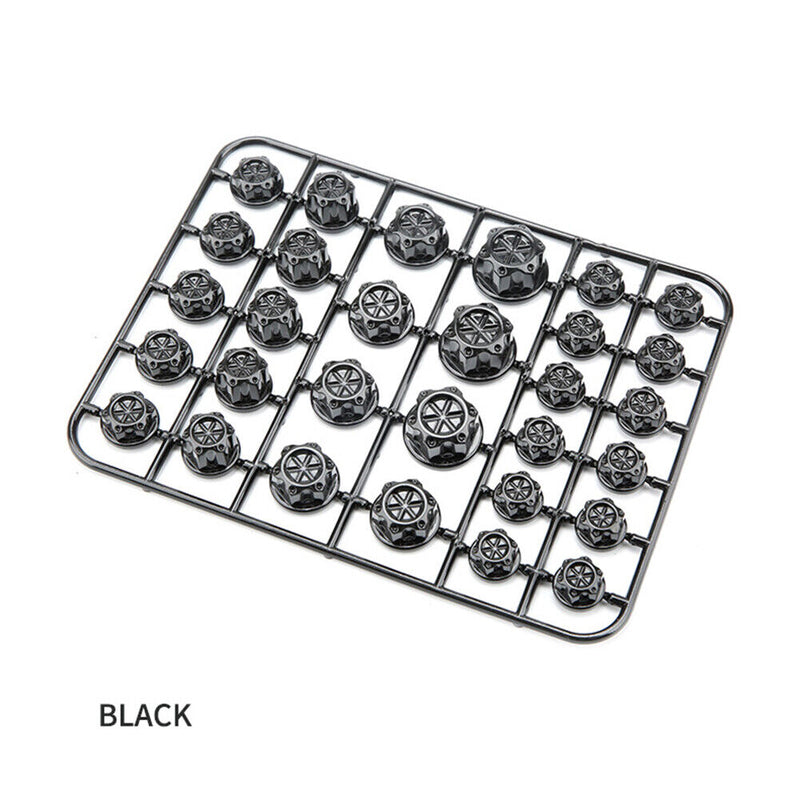 30pcs/Set Motorcycle Screw Cap Cover Engine Nut Bolt Caps Decor (Black)