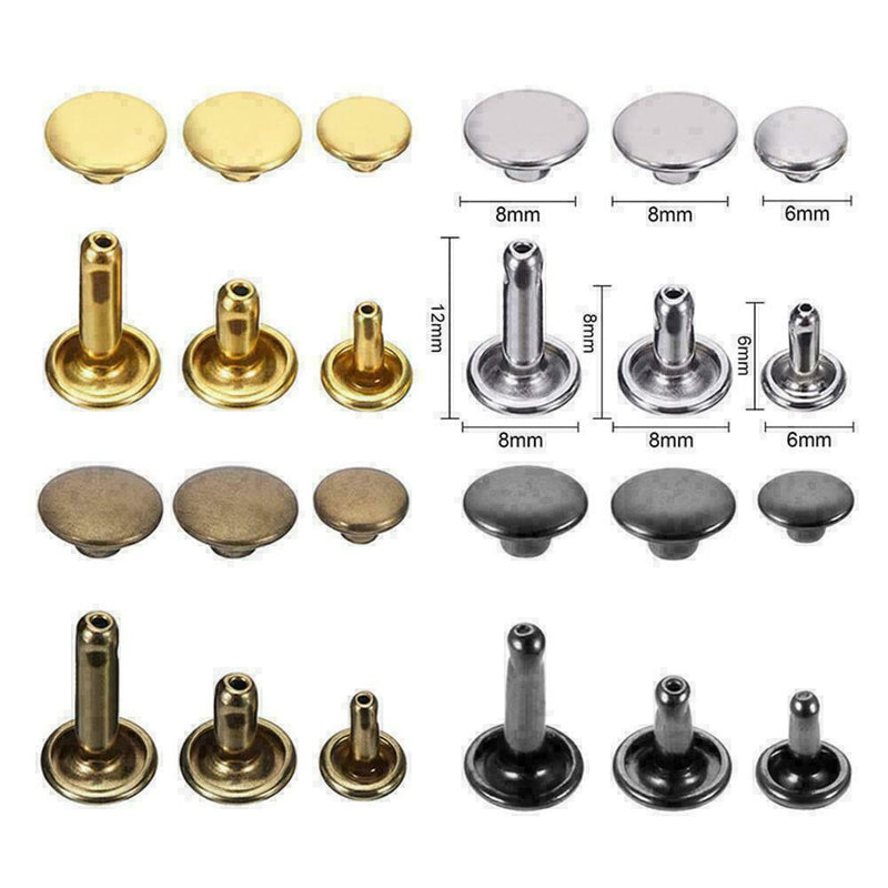 480Pcs Rivets Double Cap Tool Kit Metal Studs Sets Craft X4Z1 B5Q7 U2U0 F3E0