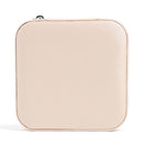 Portable Earring Ring Storage Box Leather Jewelry Display Case (Light Pink)
