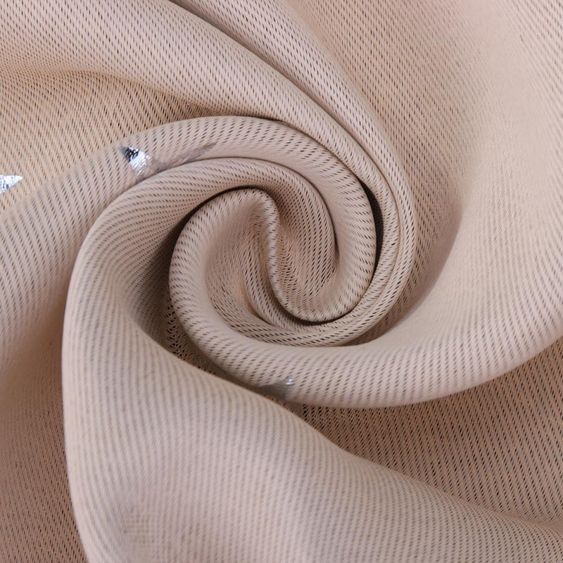 Stars Blackout Curtain Living Room Window Blind Shading Screen Drapes(Beige