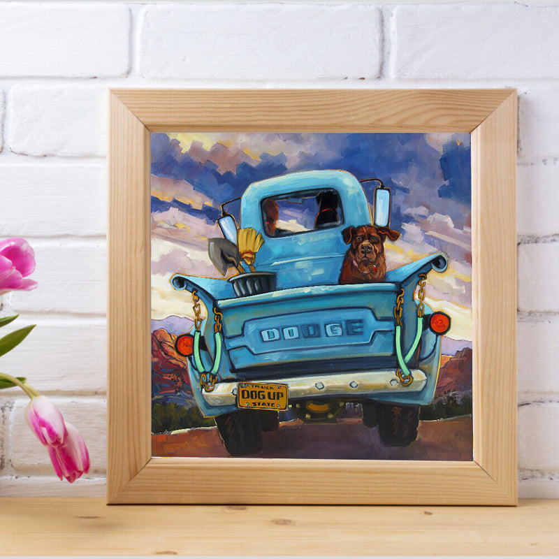5D DIY Blue Truck Full Round Drill Diamond Painting Kit Artwork Handicraft Newly