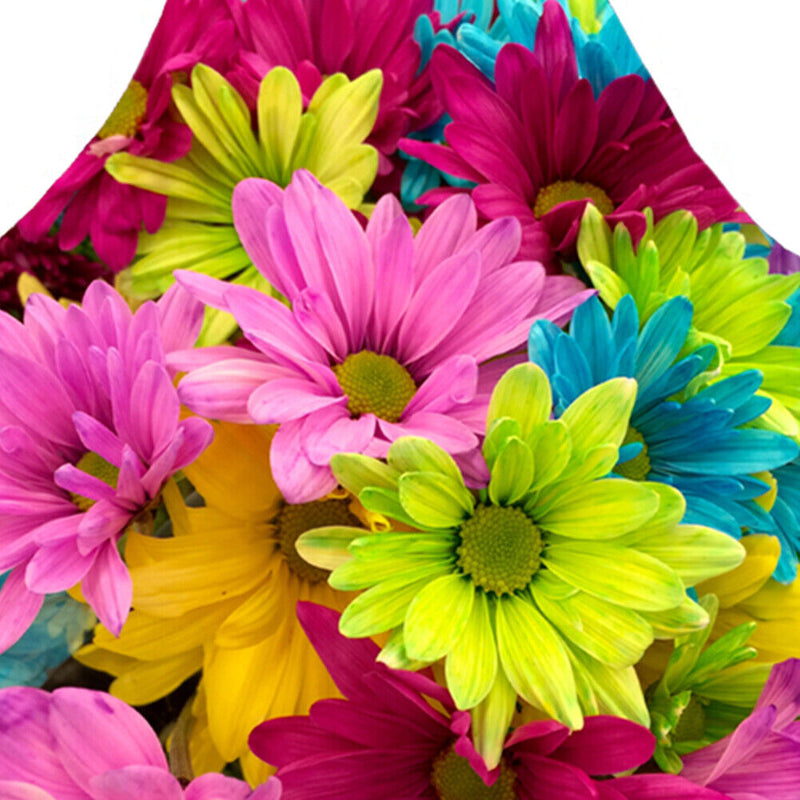 Flowers Printed Kitchen Aprons Waterproof Linen Oil-proof Apron (82x68cm)