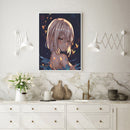 DIY Oil Paint By Numbers Anime Girl Canvas Wall Art Frameless Hand Painted Craft
