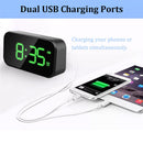 Wake Up Bedside Desktop LED Digital Alarm Clock with Snooze (Black + Green)