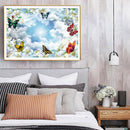 16x12 inch Full Round Diamond Painting Butterflies on Lilies Rhinestone Picture