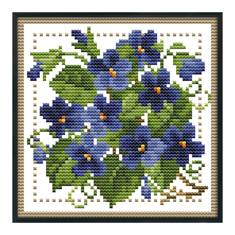 12 Months Flower DIY Cross Stitch 11CT Printed Embroidery (H424 February)