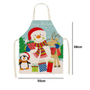 Merry Christmas Linen Apron Durable Washable Neck Apron Kitchen Accessories