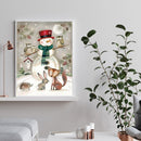 Diamond Painting 5D Full Round Drill Mosaic DIY Snowman and Critter Kit for Wall