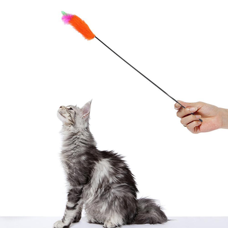 Feather Toys Kitten Funny Rod Wand Toys Cat Interactive Stick Pet Supplies
