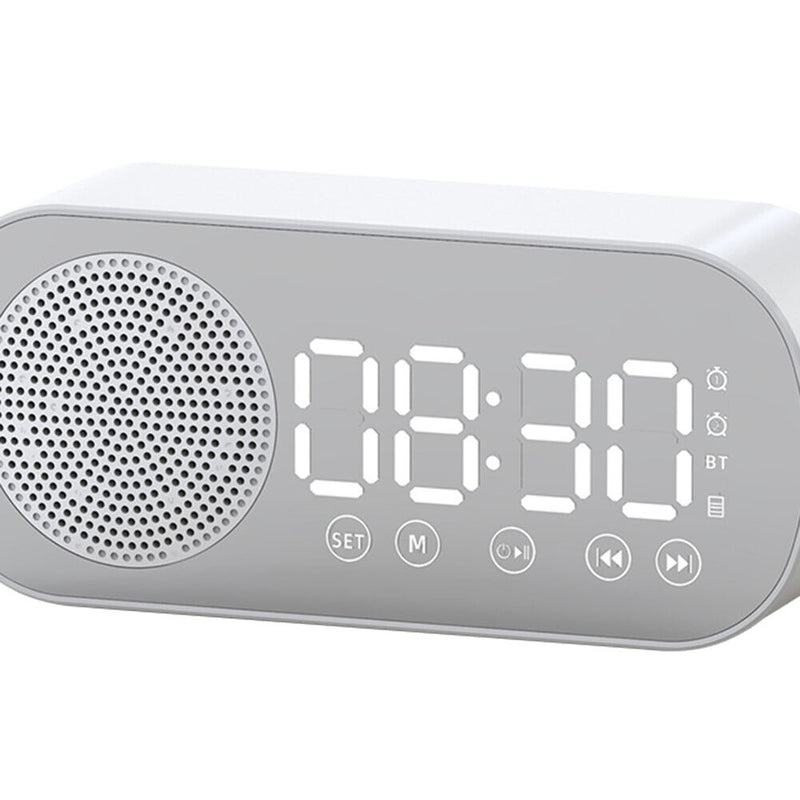 #A Wireless Bluetooth Alarm Clock Speaker Mirror Surface Clock LED Screen Music