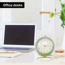 Analog Alarm Clock Light Emitting Silent Non Ticking Clock for Kid (Green)