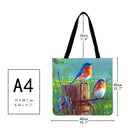Lovebirds Printed Shoulder Shopping Bag Casual Large Tote Handbag (40*40cm)