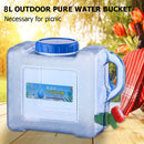 8L Water Bucket Barrel Portable Water Bottle for Outdoor Hiking Emergency Picnic