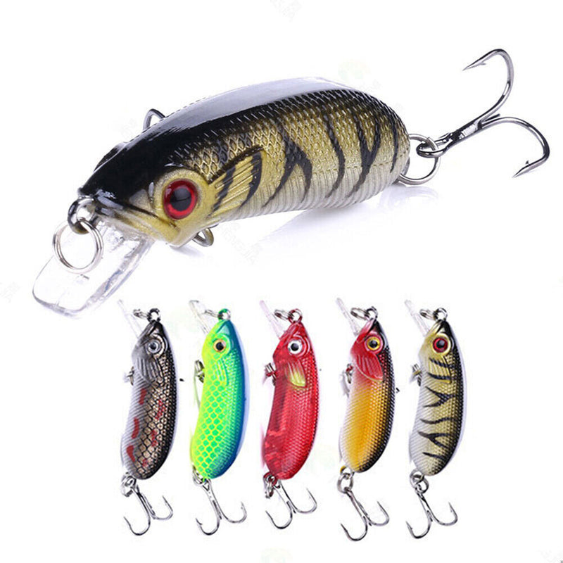 5pcs 5cm 7g Bionic Crank Fishing Lures Jig Hooks Artificial Baits Fishing Tackle