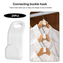 Plastic Clothes Hanger Connector Cascading Hook Space Saving Holder (24pcs)