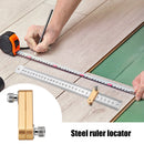 Steel Ruler Positioning Block Woodworking Scribe Drawing Mark Line Gauge Newly