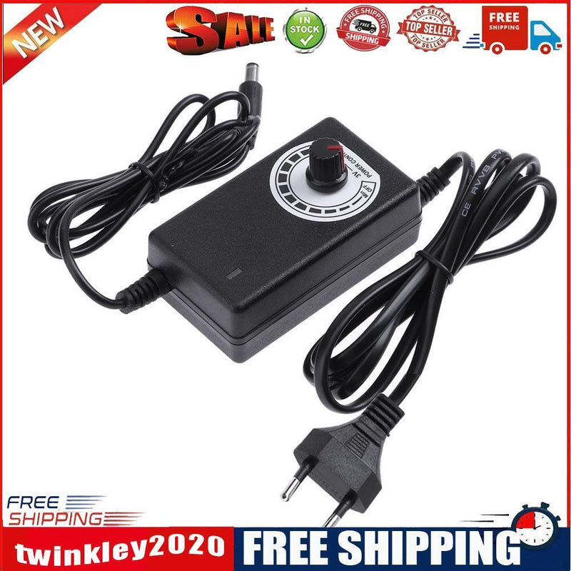 AC to DC Adapter 3-12V 2A Adjustable Power Supply Motor Speed Controller EU