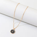 Simple Stars Moon Necklace for Women Girl Round Pendant Neck Chain Jewelry Gift