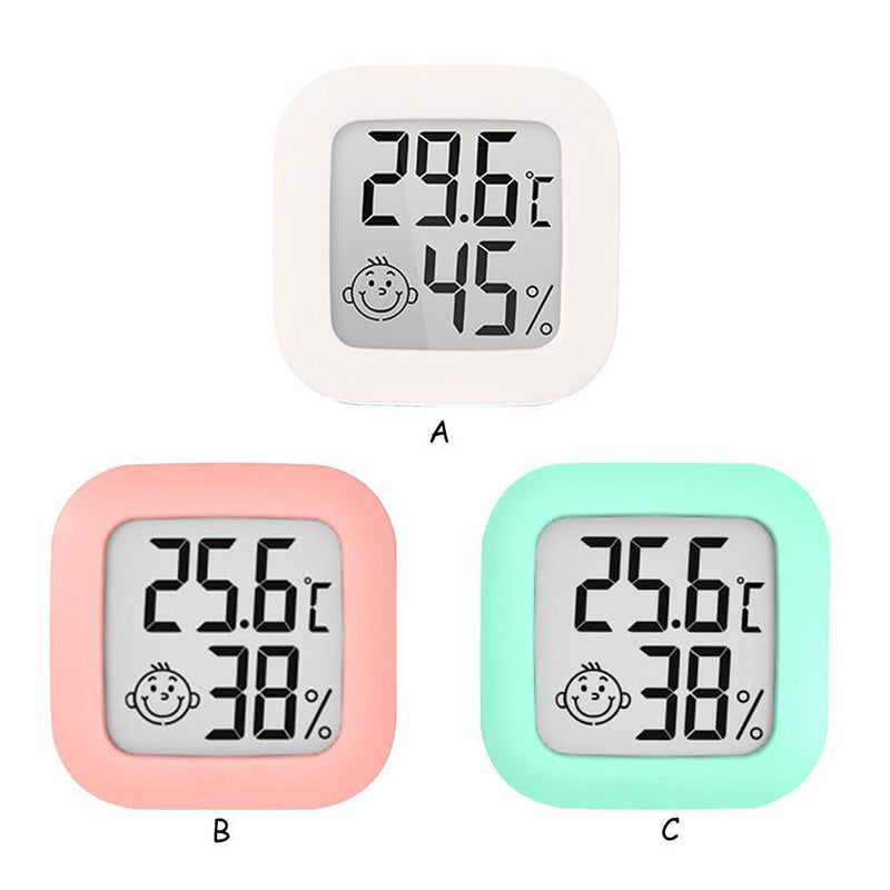 Mini Thermometer Digital LCD Temperature Humidity Meter Hygrometer (White)