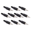 10Pcs 3.5mm Plastic Headphone Connector Stereo Audio Male Plug Adaptor