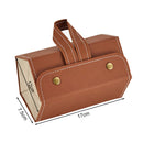 5 Grid Portable Glasses Display Box Folding Leather Sunglasses Bag (Brown) Newly
