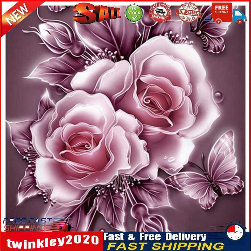 Rose 5D Diamond Painting Embroidery DIY Craft Cross Stitch Home Decor(Pink Newly