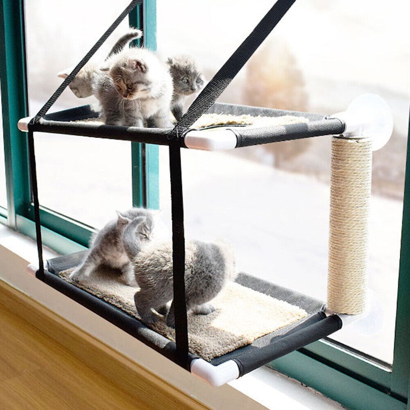 Double Layer Cat Sucker Hammock Comfortable Shelf Seat House for Window Supplies