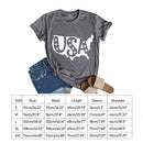 Independence Day Print USA Letter Tea (Dark Grey M) T-Shirt