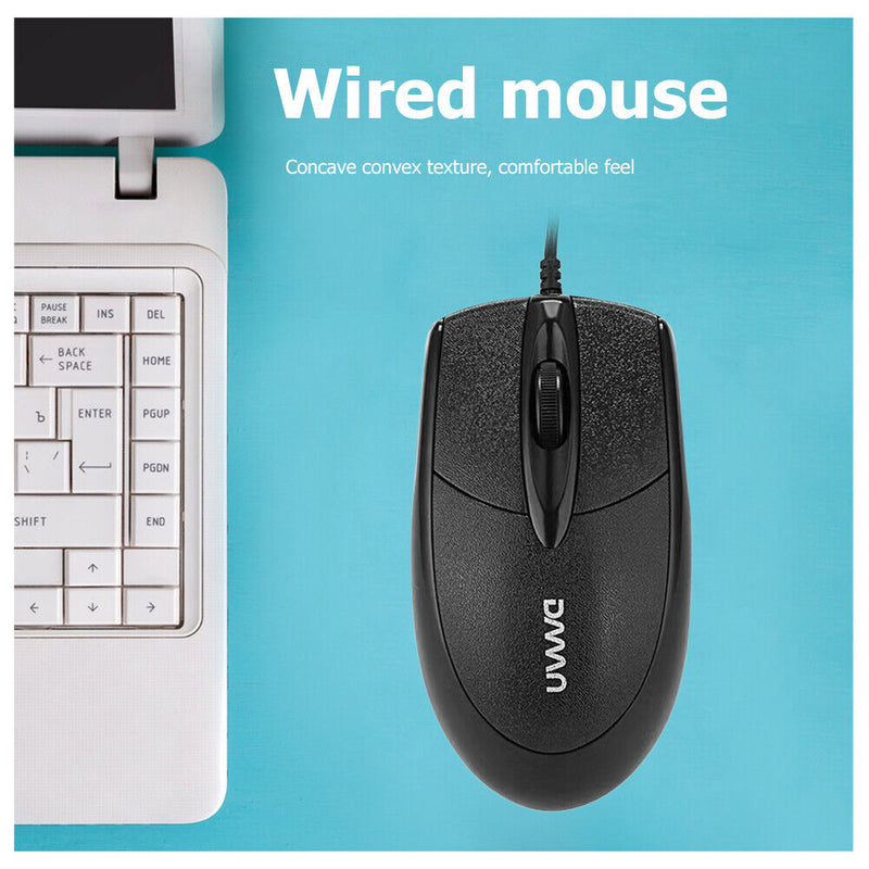 1.8m Optical USB Wired Mouse 3 Buttons 1200dpi Business Office Ergonomic Mice