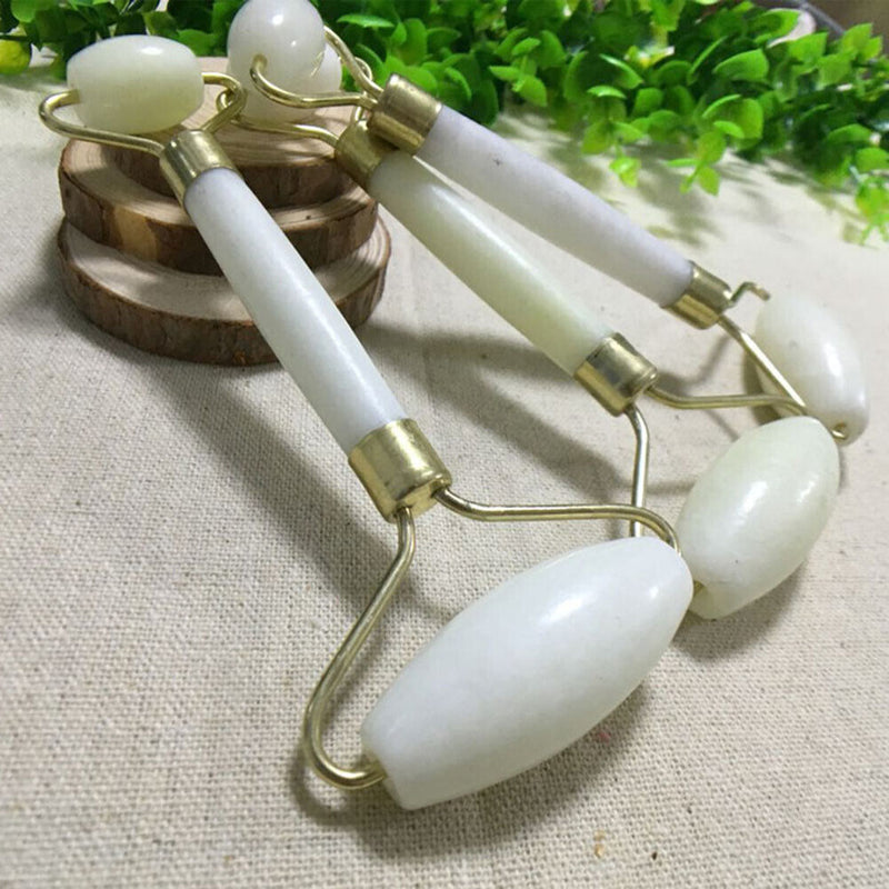 Double Heads Jade Stone Nature Face Lift Facial Massage Roller Health Skin Care