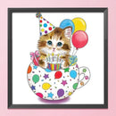 Cartoon Kitten Stamped Cross Stitch Kits DIY Pre-Printed Fabric Embroidery 11CT