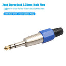 2pcs 6.35mm Stereo Connector Amplifier Microphone Plug Audio Connector Couplers