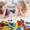 Mushroom Nail Puzzle Educational Didactical Intelligent Games DIY Flash Board