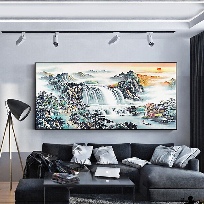 DIY Embroidery Needlework 5D Sunrise View Full Round Drill Diamond Painting Gift