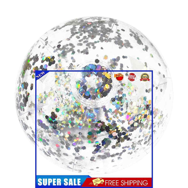 #A Inflatable Glitter Beach Ball Transparent Confetti Sequin Beach Balls for K