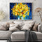 Yellow Flower Oil Paint By Numbers DIY Drawing Picture Kits Hand Painted Deco