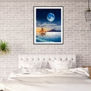Moon and Ship Oil Paint By Numbers Kits Canvas Drawing DIY Coloring Picture Sets