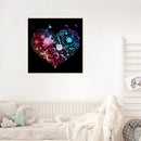 5D Heart Shape Mosaic Diamond Painting Draw Full Round Drill DIY Art Handcraf