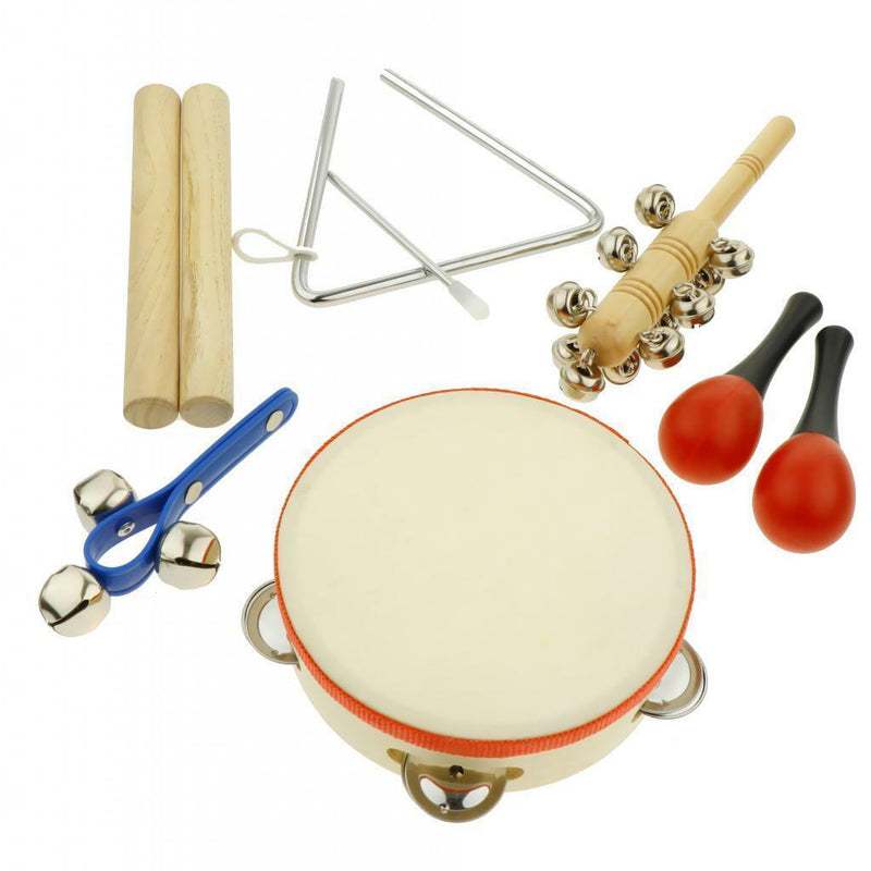 Musikinstrument Spielzeug Set Tamburin Maraca Triangle Bell