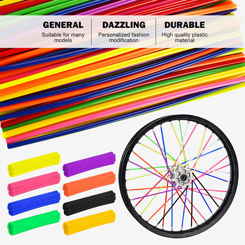 72pcs Colorful Spoke Skins Covers Lightweight Wheel Spoke Wraps Protection Cover
