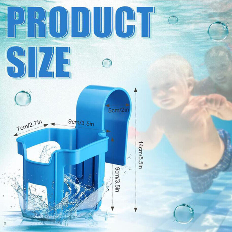 #A 2/4Pcs Plastic Water Cup Hanging Holder Hook Swimming Pool Side Drinks Beer