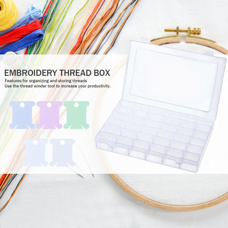 Bobbins Organizer Case 36 Grids Cross Stitch Embroidery Storage Box