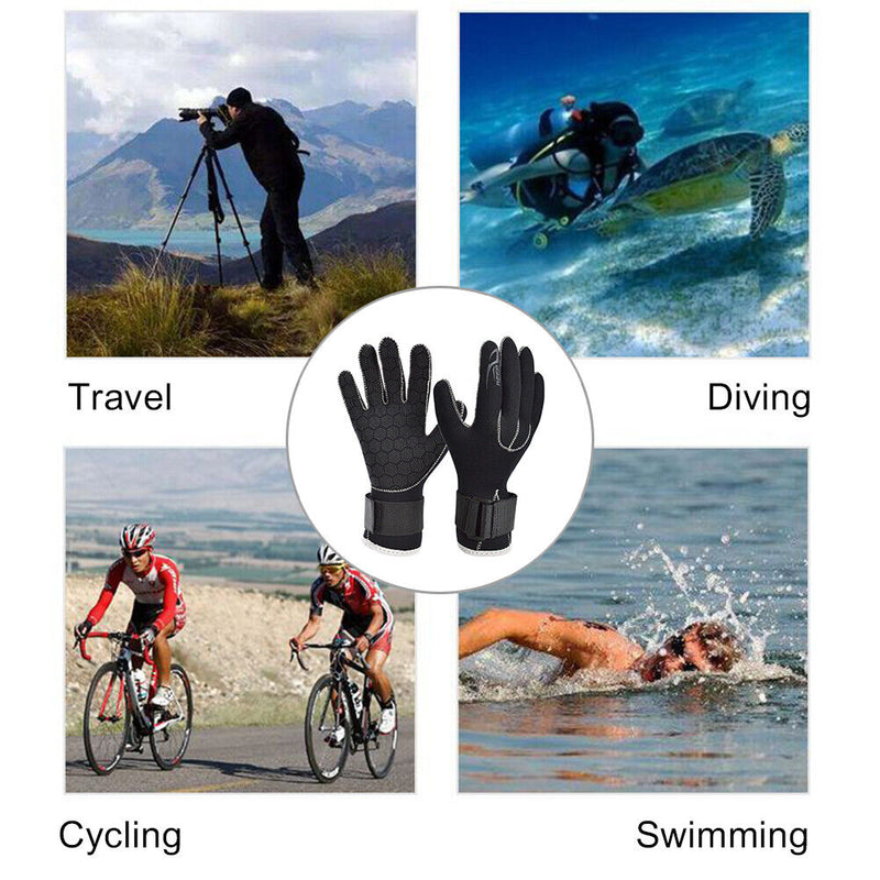 3mm Diving Gloves Men Women Anti-skid Underwater Swim Snorkeling Gloves (S)