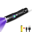 Zoomable 365nm LED UV Lights Torch Aluminum Alloy USB Charging Scorpion Lamps
