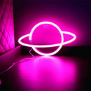 Elliptical Planet Shaped Sign Neon Lamp LED Dual Use Night Light Decor (A) Newly